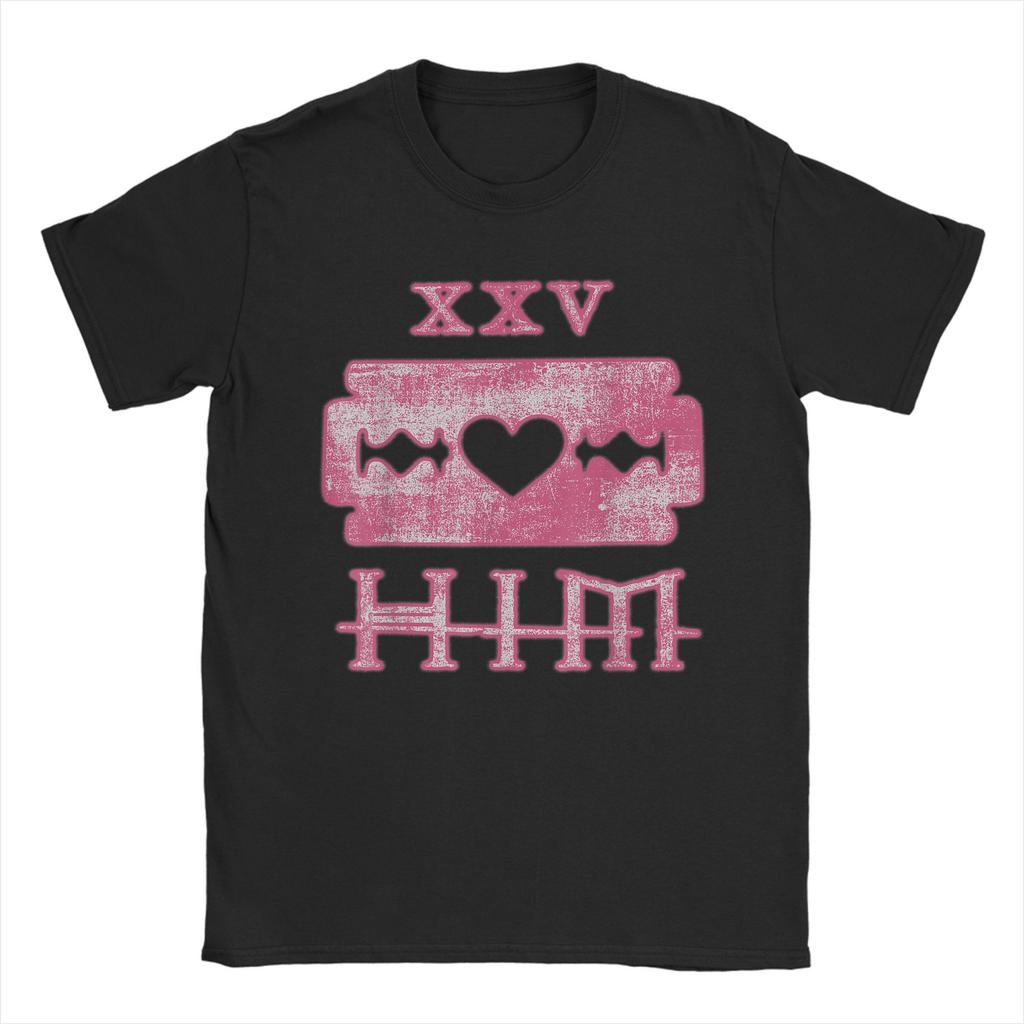 Ville Valo HIM Band Heartagram Pentagram Men T Shirt  Humorous Tee Shirt Short Sleeve Round Neck T-Shirt Cotton Classic Tops