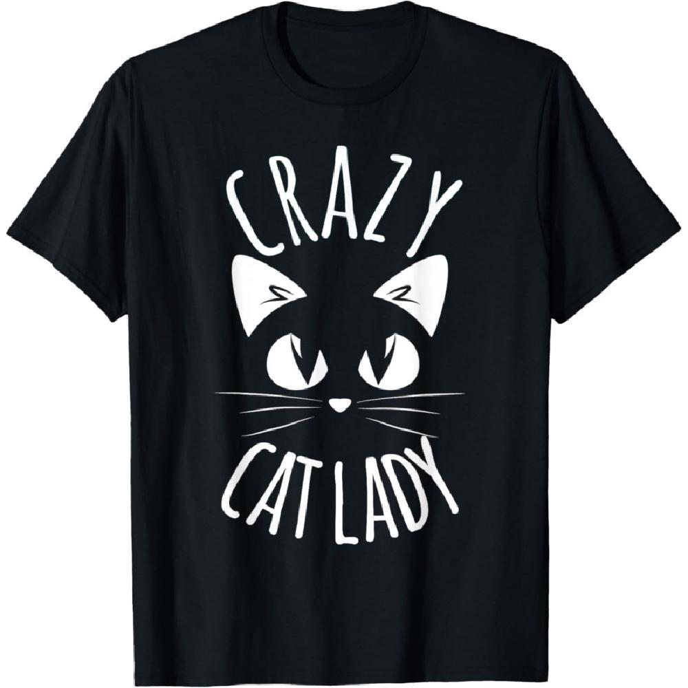

CRAZY CAT LADY Funny Fur Mom Mother s Day Christmas Birthday T-Shirt XXXXXL чёрный