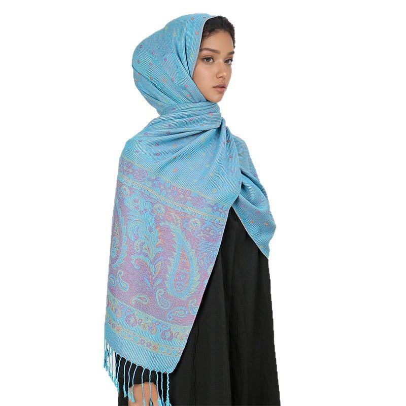 Paisley Point Cashew Jacquard Air Conditioner Quilt Long Scarf Shawl Scarf Fringed Spring And Summer Thin Bag Headscarf Scarf Women