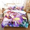 No Game No Life Duvet Cover + 2 Pillowcases, Classic Fantasy Anime Print Bedding Set Soft Fabric Decor Gift for Anime & Game