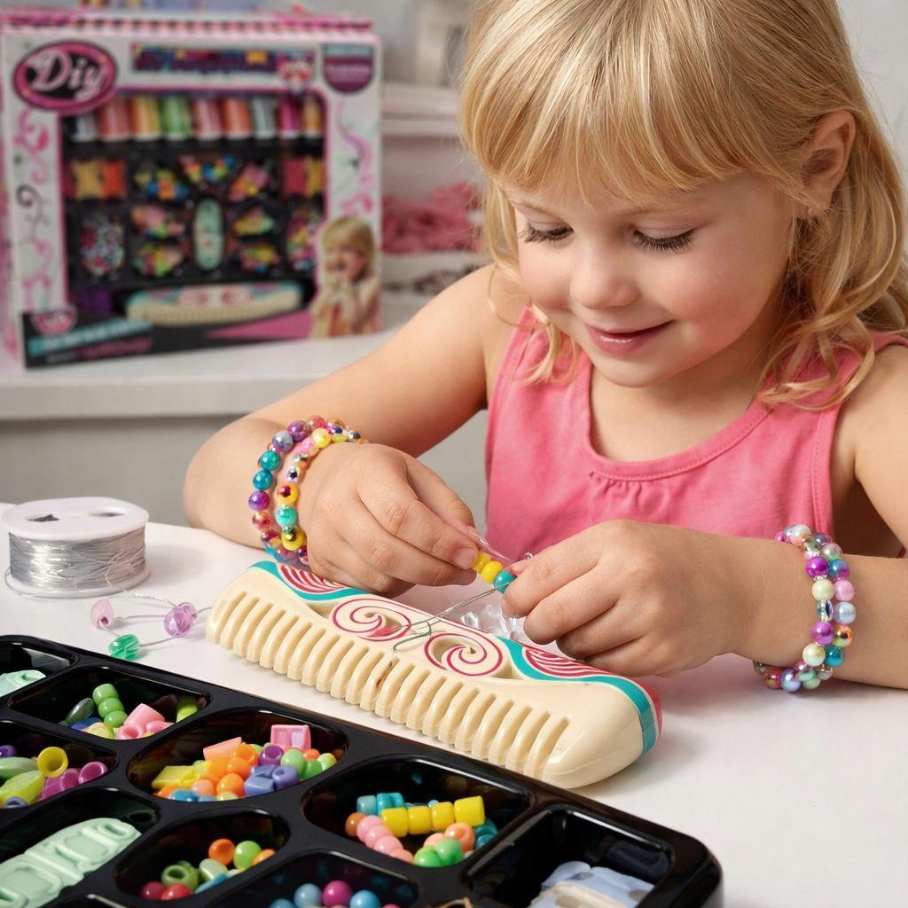 DIY BRACELET MAKING KIT BEADS and + 12-SPLOOP MACHINE