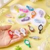 5/10/20Pcs Mini Cartoon Handheld Mirrors Straight Hole Beads Diy Jewelry Garment Pendant Accessory Dollhouse Decor