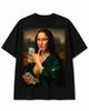 Money Mona Lisa Graphic T Shirt Funny Vintage Art Parody Cash Lover Aesthetic