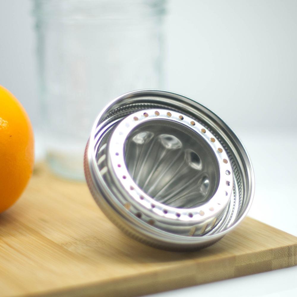 1PC Juice Juicer Stainless Steel Lemon Orange Grape Grapefruit Juicer Mason Jar Manual Juicer Cover