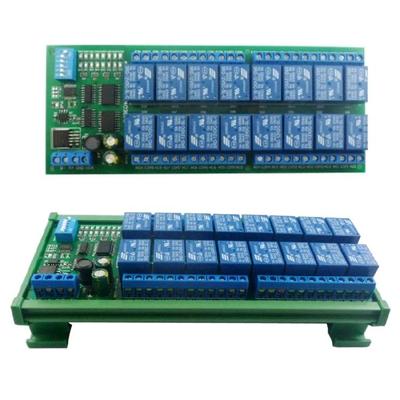 16 Channel RS485 DIN35 Rail Box Modbus RTU UART Switch Board for Home Automation