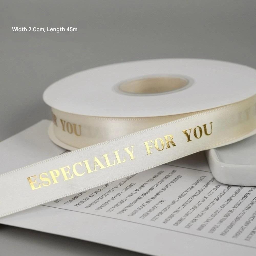 Foil-stamped Atterns Gold Ribbon Polyester Silk Ribbon Gift Wrapping Satin Ribbon  Birthday Party