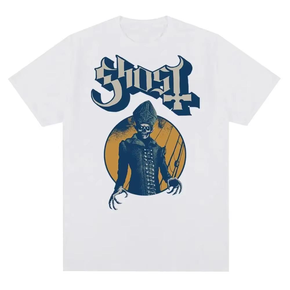 New Ghost Rock Graphic Print T Shirt Men Women Fashion Casual Rock Streetwear Short Sleeve Plus Size T Shirt Unisex