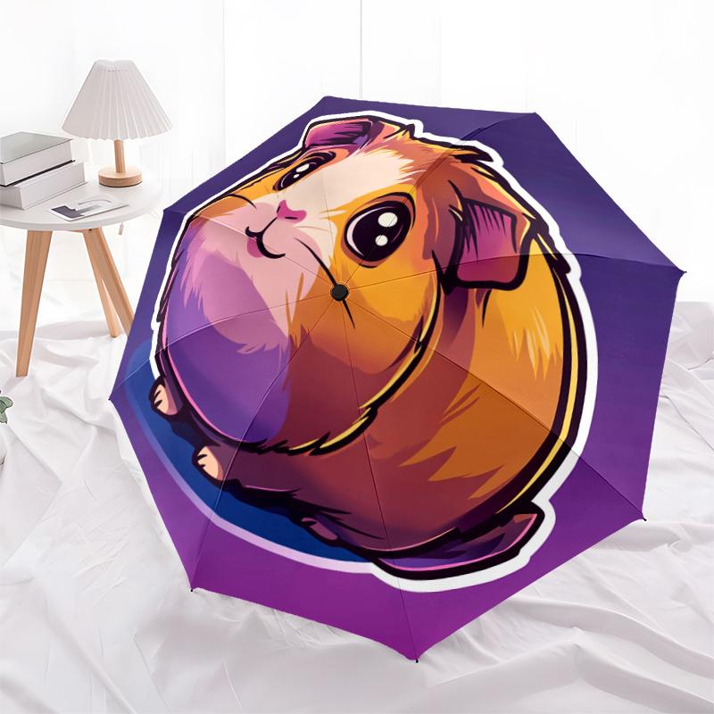 1 PC Automatic Folding Umbrella - Guinea Pig Pattern, Portable & Foldable Design with 8 Ribs, Christmas Birthday Gifts