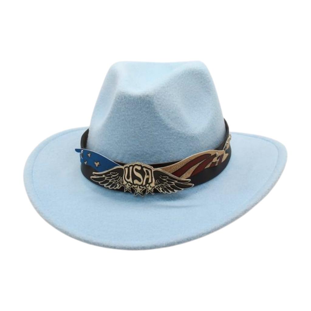 Tibetan Jazz Hat Woolen Shiny Belt Celebrity Style Retro Cowboy Hat Western Cowboy Hat