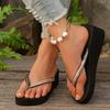 Fashion Simple Style Wedges Flip Flops for Women Summer Non Slip Platform Slippers Woman Outdoor Lightweight Soft Bottom Sandals Mujer