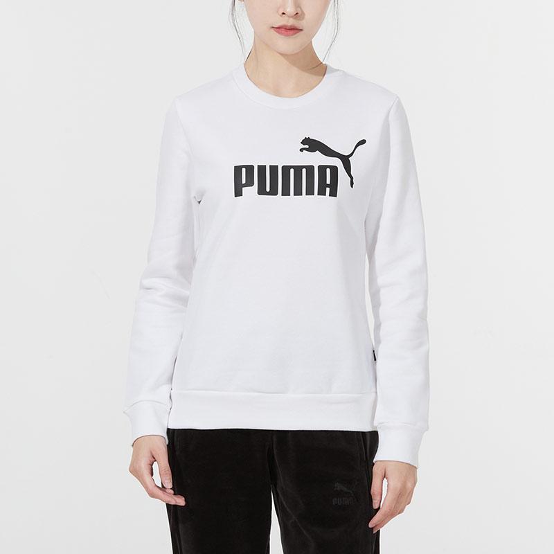 Puma Ess Logo Print Sweatshirt Women Tops White 847678-02