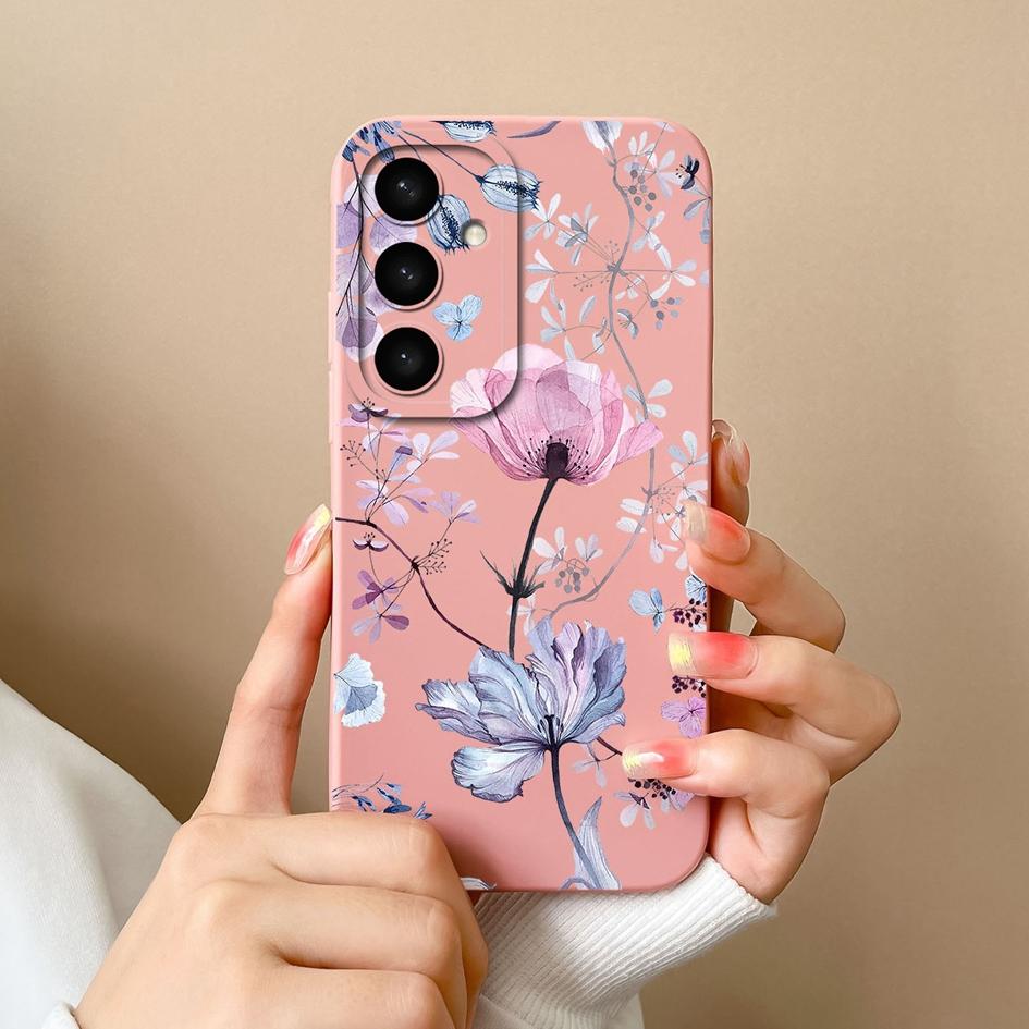 Shell For Samsung A05 A16 A56 A26 A36 F14 A05S S25 Plus Ultra Case Exquisite Avocado Durable Anti Slip Liquid Silicone Pretty Flower Cover For Samsung