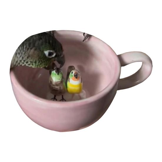 350ml Ceramic Cup with Hidden 3D Animal Handmade Figurine Mug Cartoon Rabbit Dog Cat Coffee Cup Beverage Holder