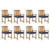 Day and Night - Day and Night Garden Chairs with Cushions 8 Units Solid Acacia Wood