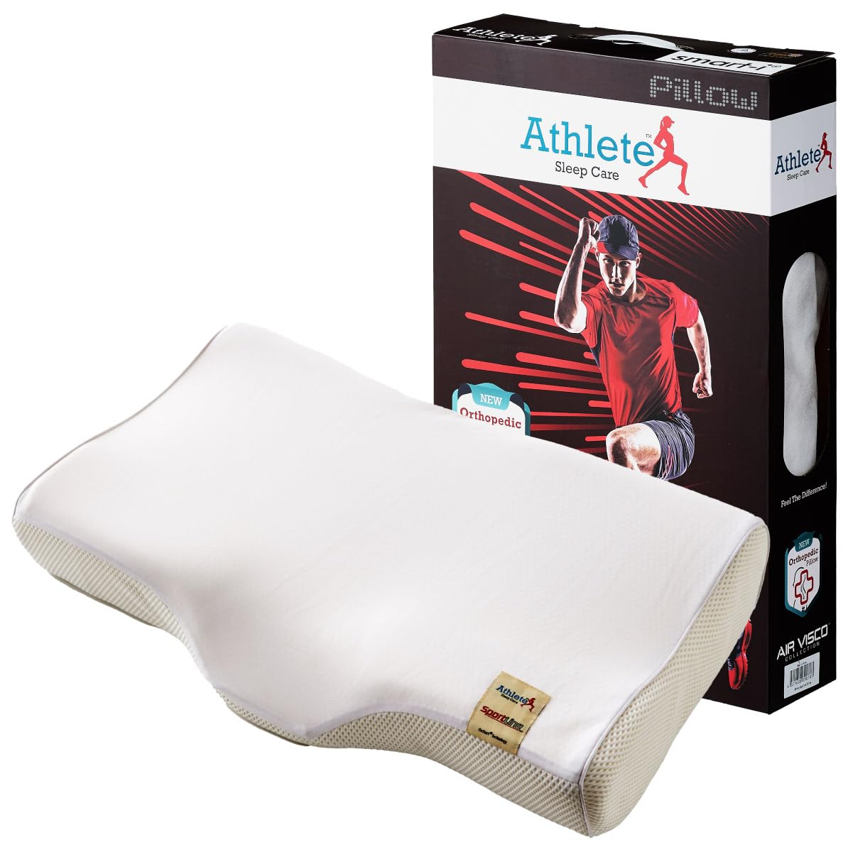 

Sportline a sports pillow for restful featuring temperature regulation and memory a washable and a design for comfortable Ideal for side and back this белый