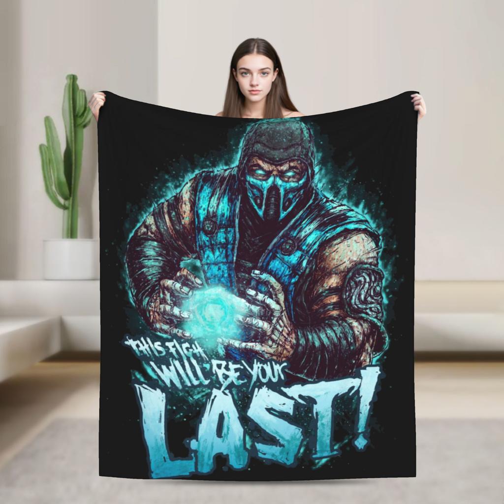 Scorpion VS Sub Zero Blanket Fleece Mortal Kombat MK11 Breathable Blankets for Sofa Outdoor Plush Thin Quilt