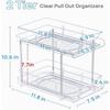 Cabinet Pull Out Shelves Stackable Transparent Storage Rack For Cosmetics 2 Tier Clear Pantry Organization And Storage Bathroom