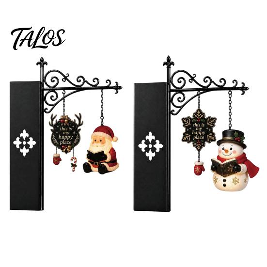 Resin Hanging Light for Bedroom 2PCS Christmas Bookshelf Lamp, Santa Claus Elk Snowman Decorative Holiday Night Light, Multi-Color Lighting