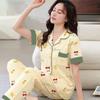 Sweet High-end Pajamas Women's Summer Imitation Cotton Short-sleeved Trousers New Medium Mother Large-size Loungewear