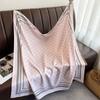Fashionable and Light Luxury Twill Silk Scarf for Women  Japanese and Korean Simple Striped Large Square Scarf Ins Style Multifunctional Shawl Scarf