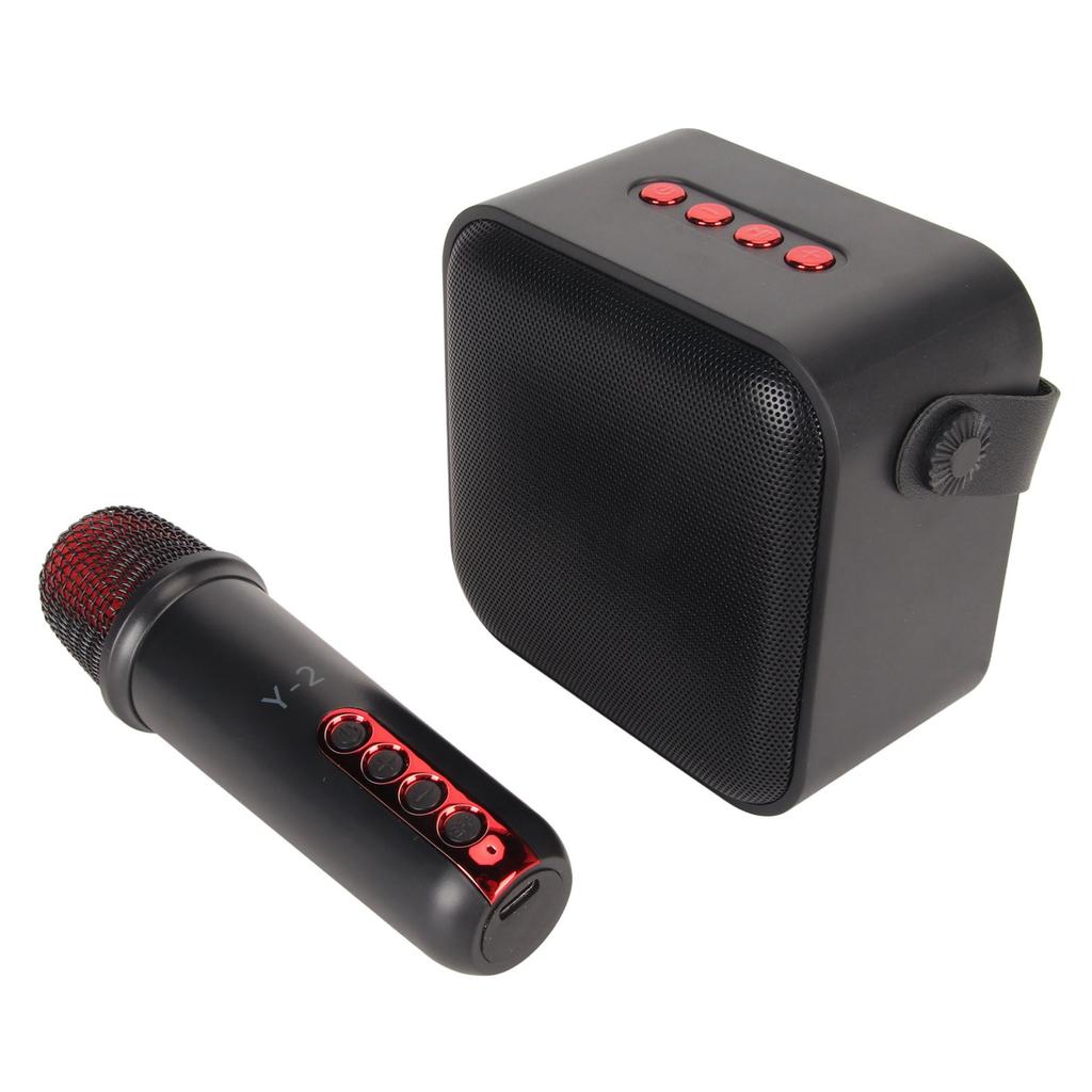 Mini Karaoke Machine Set Portable Bluetooth Speaker with 1 Wireless Microphone for Home Party KTV