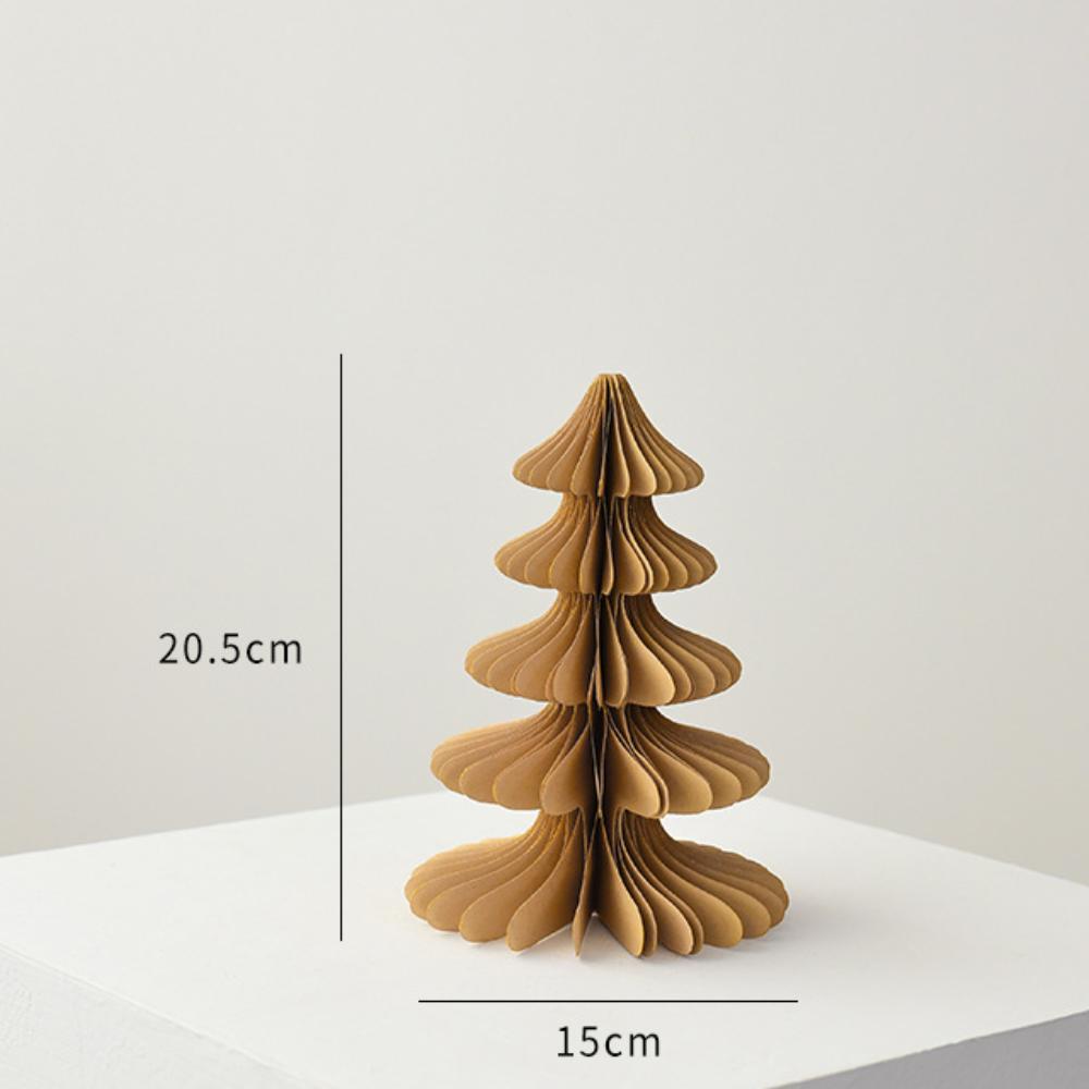 

3D Рождественская елка Бумажное украшение Настольная рождественская статуэтка Модный сотовый шар Сувениры для вечеринки Style A-20.5cm Khaki