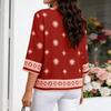 Ladies' Casual Retro Loose Bohemian Printed 3/4 Sleeve Shirt Top