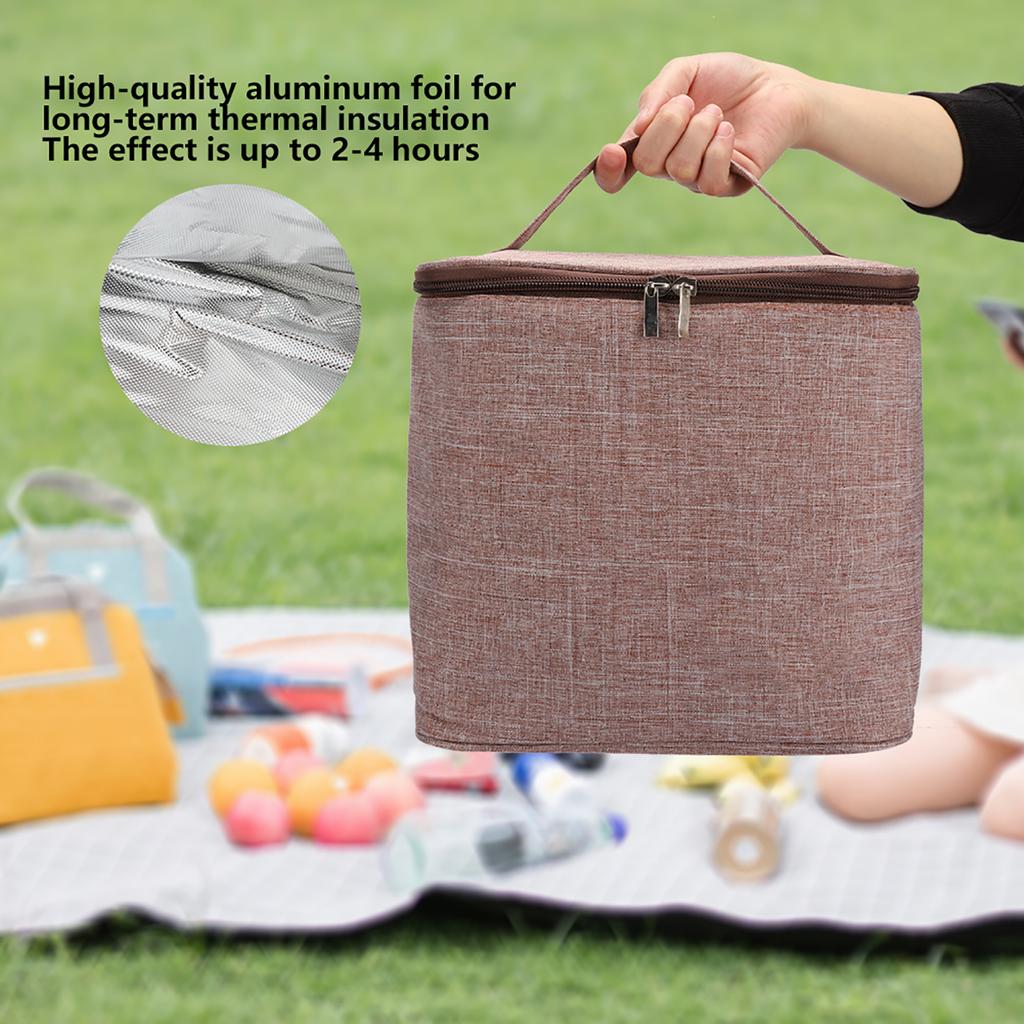 Portable Large Capacity Oxford Cloth Insulated Lunch Bag Waterproof Lunch Box Storage