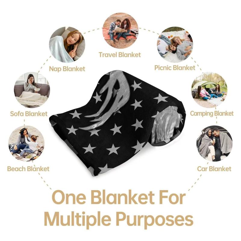 Flag Deer Printed Blanket,Soft Cozy Flannel Bed Blanket/Couch Blanket/Decorative Blanket/Camping Blanket,Perfect Holiday Gifts