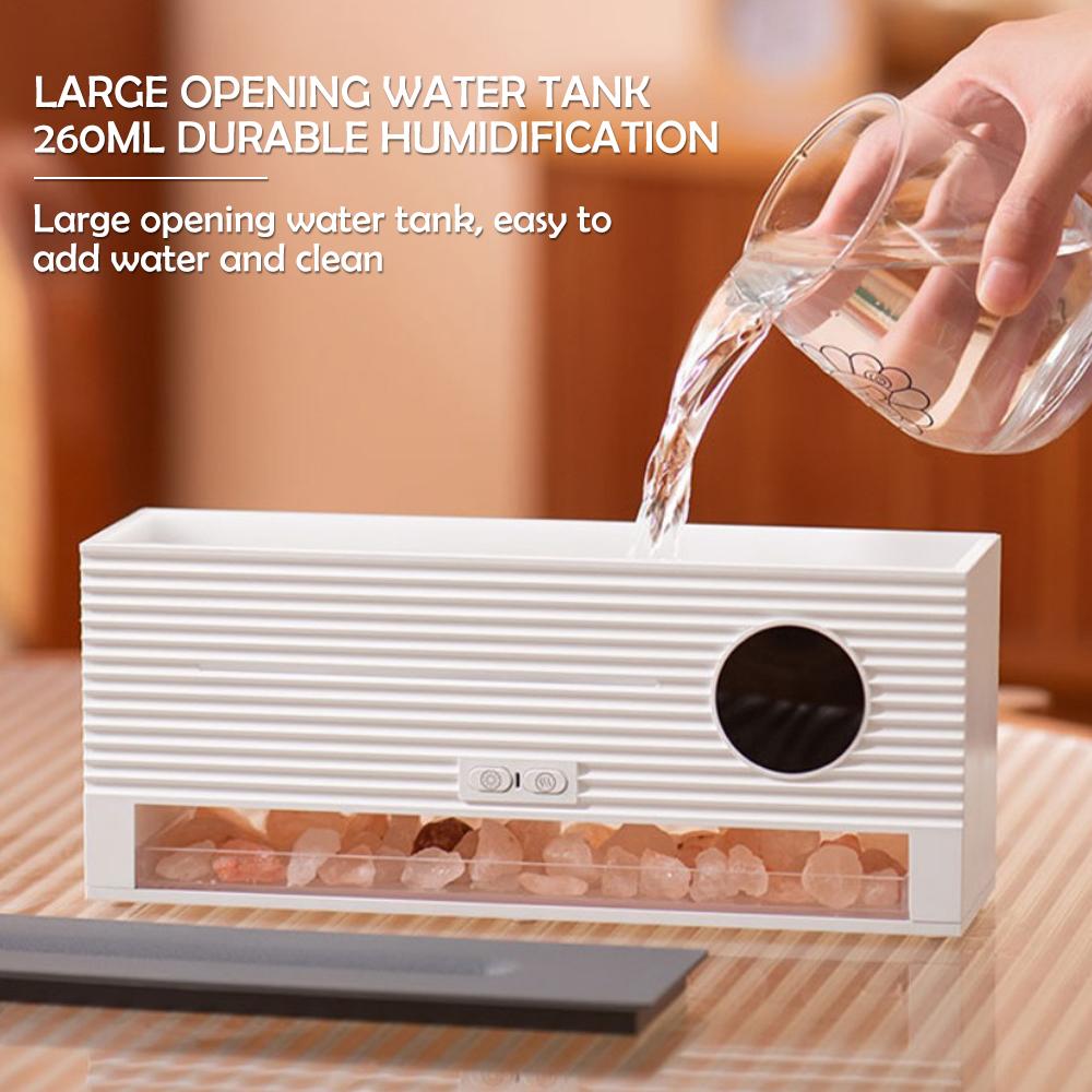 New Flame Rock Humidifier 260ML Large Capacity Aroma Essential Oil Fragrance Diffuser Clock Colourful Flame Abiment Night Lights