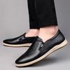 Summer Soft Leather Casual Shoes British Business Leather Shoes Breathable Lazy Shoes Board Shoes