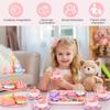Tea Party Set for Little Girls,Kids Kitchen Pretend Play for Girls Boys Age 3-8, Kitchen Toys with Teapot,Cups,Plates & Storage Case,Princess Gift Set