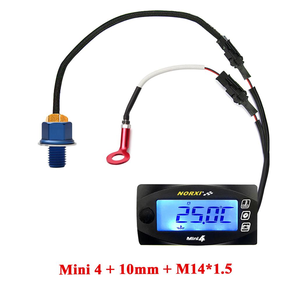 Motorcycle MINI 4 DUAL TEMP METER oil temp gauge cylinder temperature voltage time For cb500x nmax125 XMAX250 300
