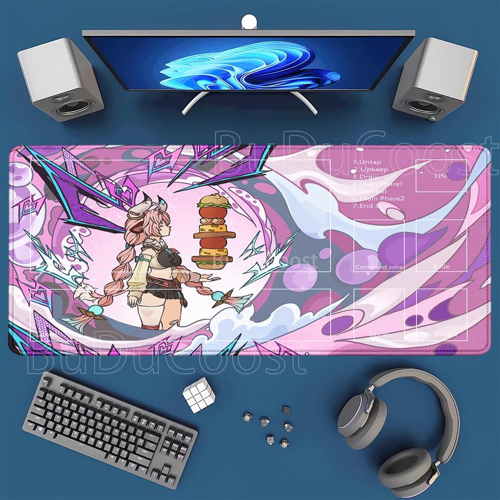 Genshin Impact playmat Game Furina Columbina Durin Large Mouse Pad Nonslip Keyboard xmm Desk Mat HD Printing TCG Mousepad