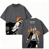 Bleach Anime Lover Washed T-shirt Year Round Clothing High Quality Personality Clothes Plus Size Unisex New Model Couples Tee