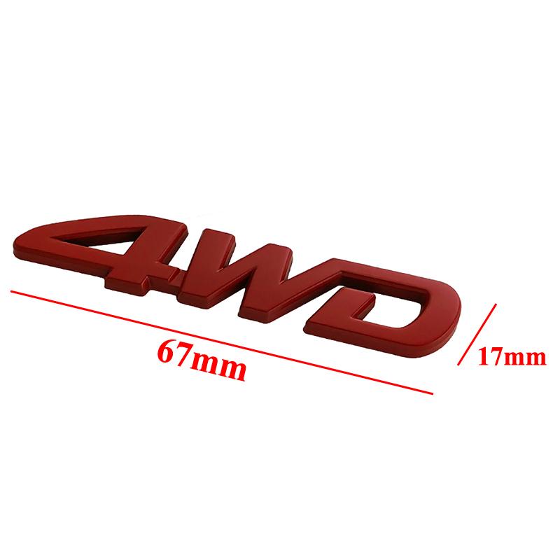 3D Metal Chrome Black Numbers Letters Logo 4wd Emblem Car Fender Badge Trunk Decal 4WD Sticker Accessories