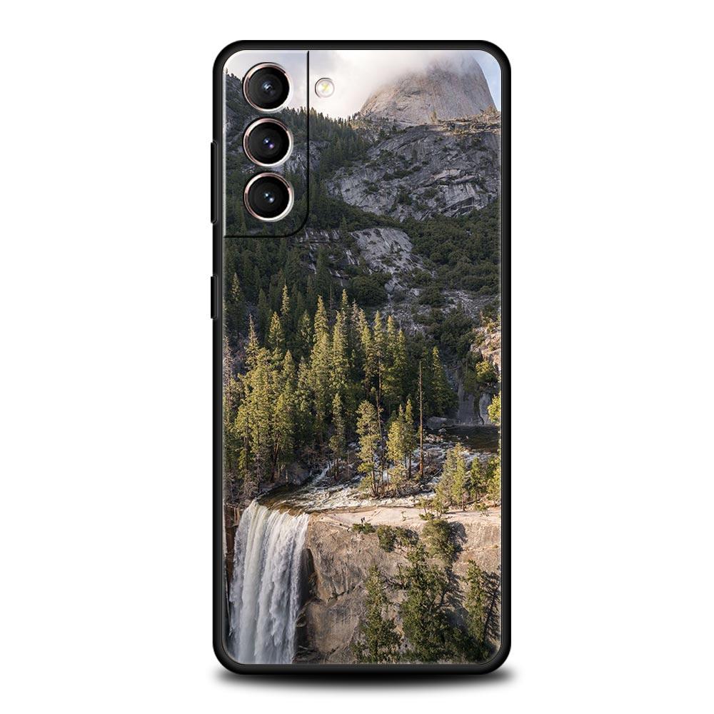 Pouzdro na telefon s motivem lesa, pláže a východu slunce, hor a přírody pro Samsung Galaxy S23 S22 S21 S20 FE Ultra 5G S10 S10E S9 S8 Plus 10 20 Cover