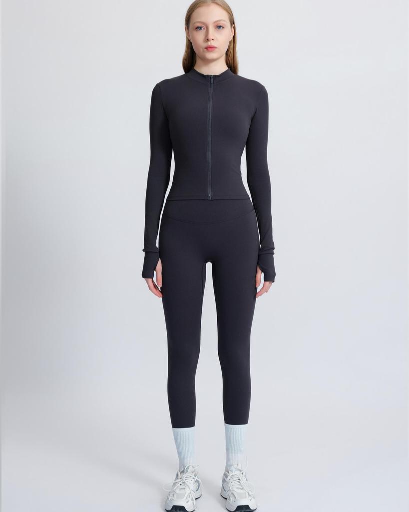 Women's Quick-Dry Yoga Jacket - Breathable, Tight Fit, Long Sleeve Fitness Top