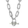 Exquisite Titanium Steel Heart Necklace For Women With Unique Lock Design For Fall Season
