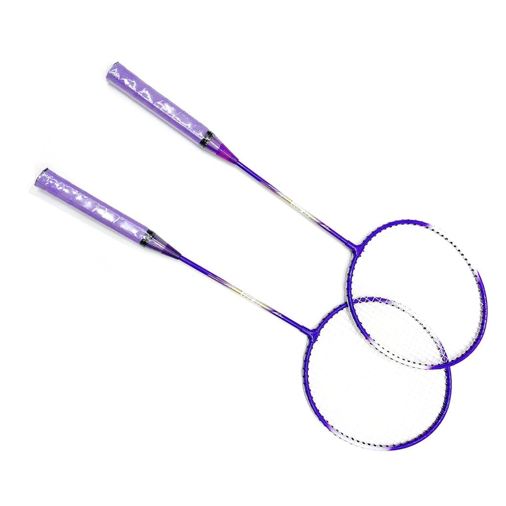 Badminton Durable Badminton Racket Iron Bending School Use Racket, Set, Ultra-Lightweight Alloy, Resistant, (Purple)