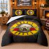 Printed 3Pcs Bedding Set Guns N’ Roses Pattern Bed Sheet Pillowcase For Bedroom Decor
