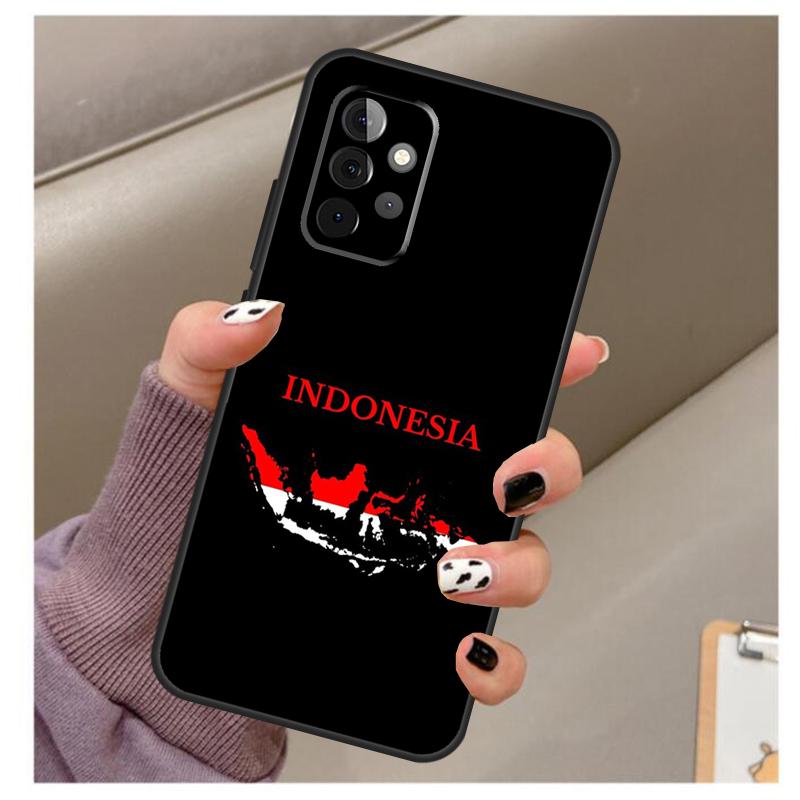 Indonesia Passport Flag Map Case For Samsung Galaxy A33 A13 A53 A34 A54 A14 A15 A16 A26 A36 A56 A12 A32 A52 A06 A35 A55