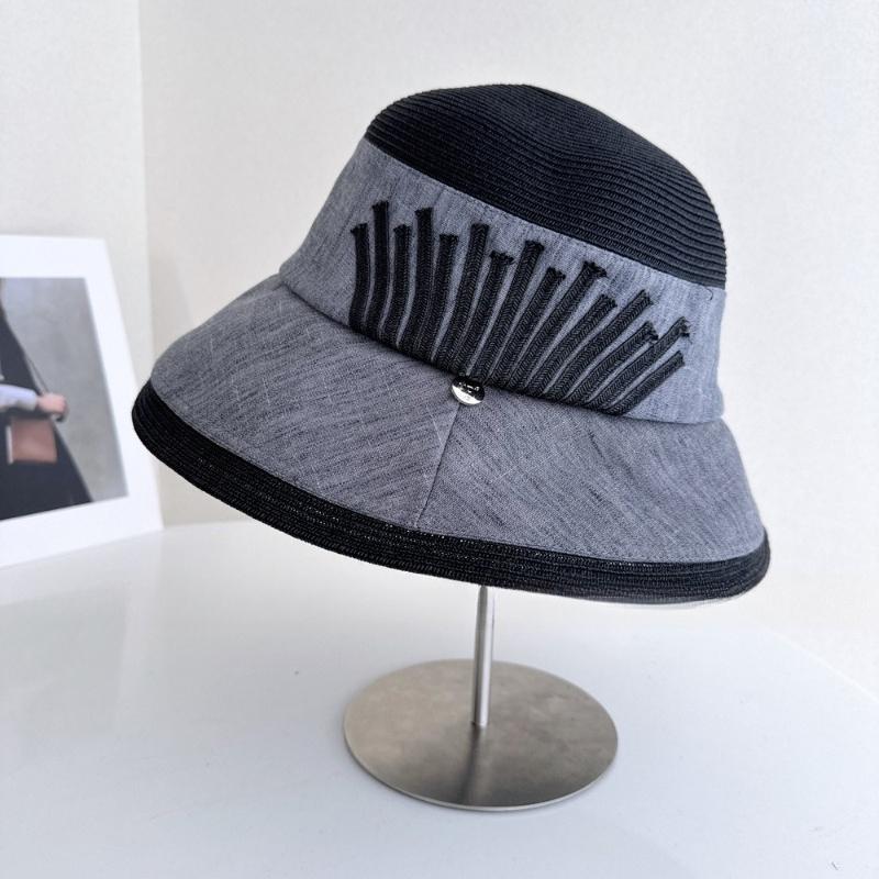 Elegant Wide Brim Cotton Linen Bucket Hat for Women Summer Sun Hat Foldable UV Protection Beach Hat