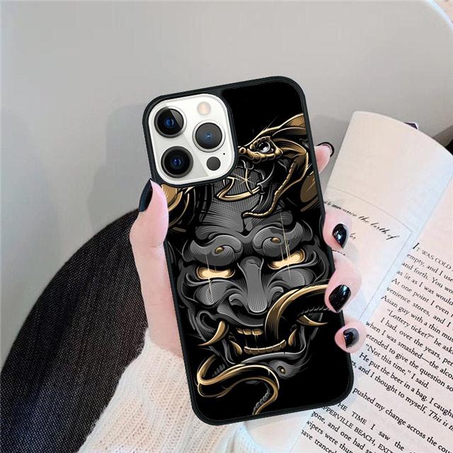 Oni Mask Phone Case Cover For iPhone 17 Air 15 16 14 13 12 Pro Max 11 Pro Max Plus Coque Shell