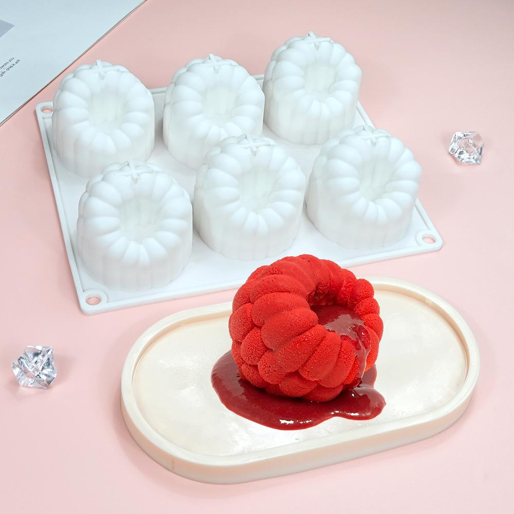 41A1SS 6 Hole Raspberry Design Mousse Silicone Mousse Mold 3D Fruit Dessert Chocolate Mould DIY Cake Decorating Tools Bakeware