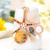 Rhinestone Starfish Keychain Sparkling Shell Faux Pearl Keyring Pendant for Purse Backpack Accessory Gift for Friends