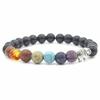 Seven Chakras 8mm Yoga Bracelet with Elephant Charm