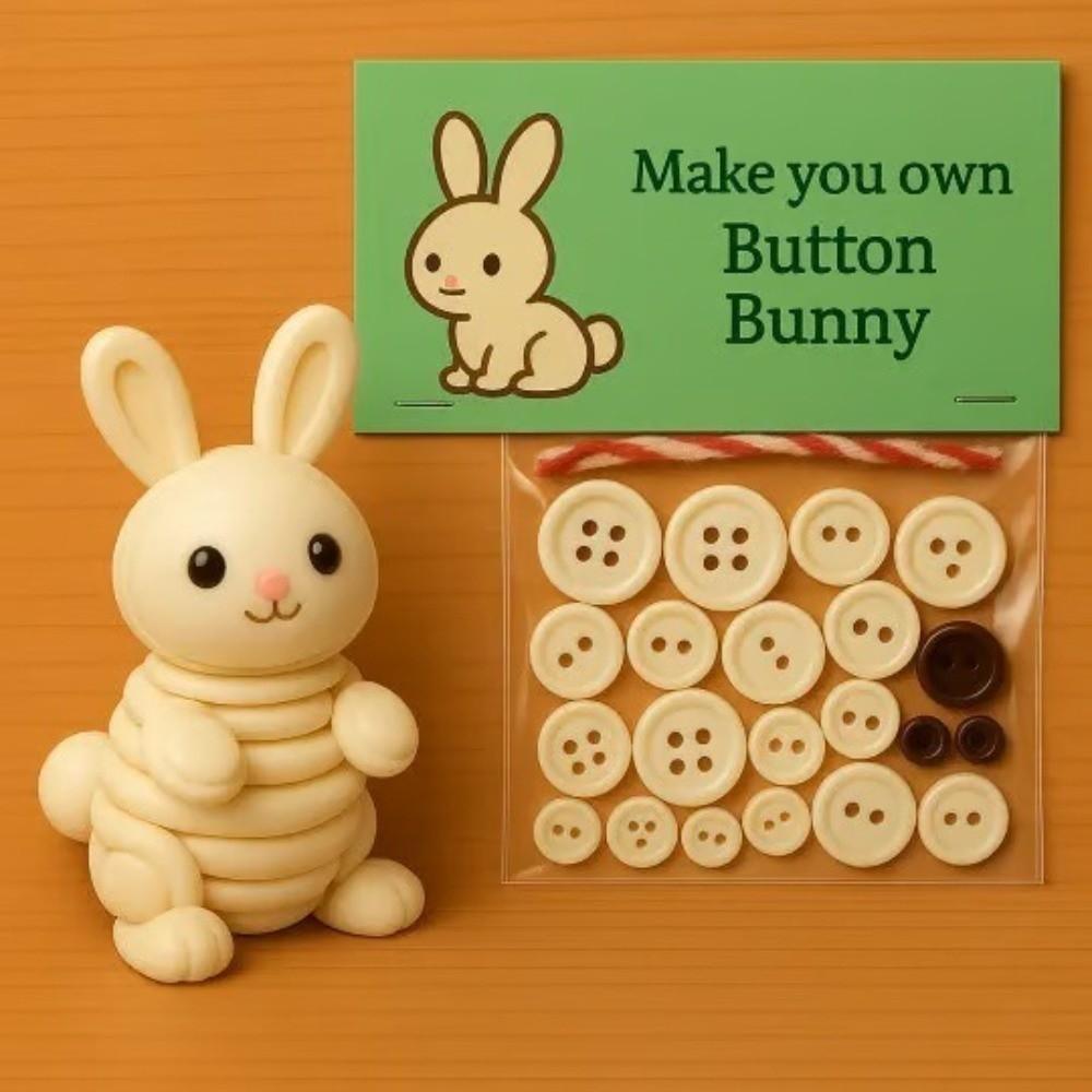 Handmade Christmas Button Ornament Making Set With Colorful Button String Creative DIY Button Ornaments Animal