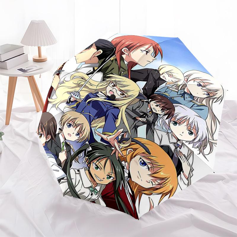 1pc Outdoor Umbrella with Sword Art Online Characters - Automatic Opening/Closing, Portable 3-Fold Design, Iron Frame, Perfect Gift for Fans, Tra