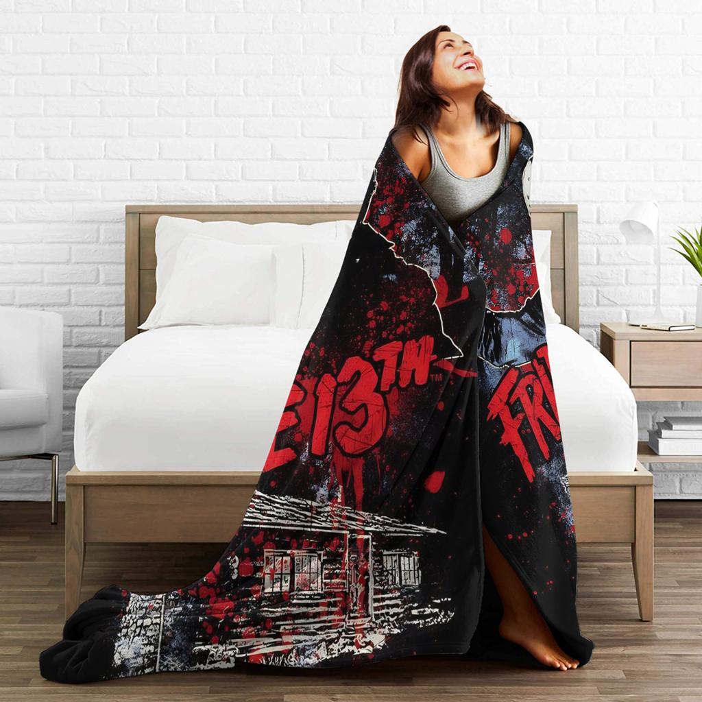 שישי יום שישי ה-13 ג'ייסון וורהיס שמיכה פיקניק פלנל מצעים כיסויים לחוץ חם מותאם אישית DIY איכותי כיסוי מיטה מתנה